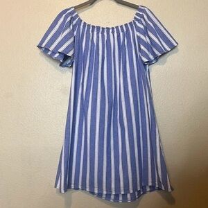Charlotte Russe Blue and White Striped Casual Dress